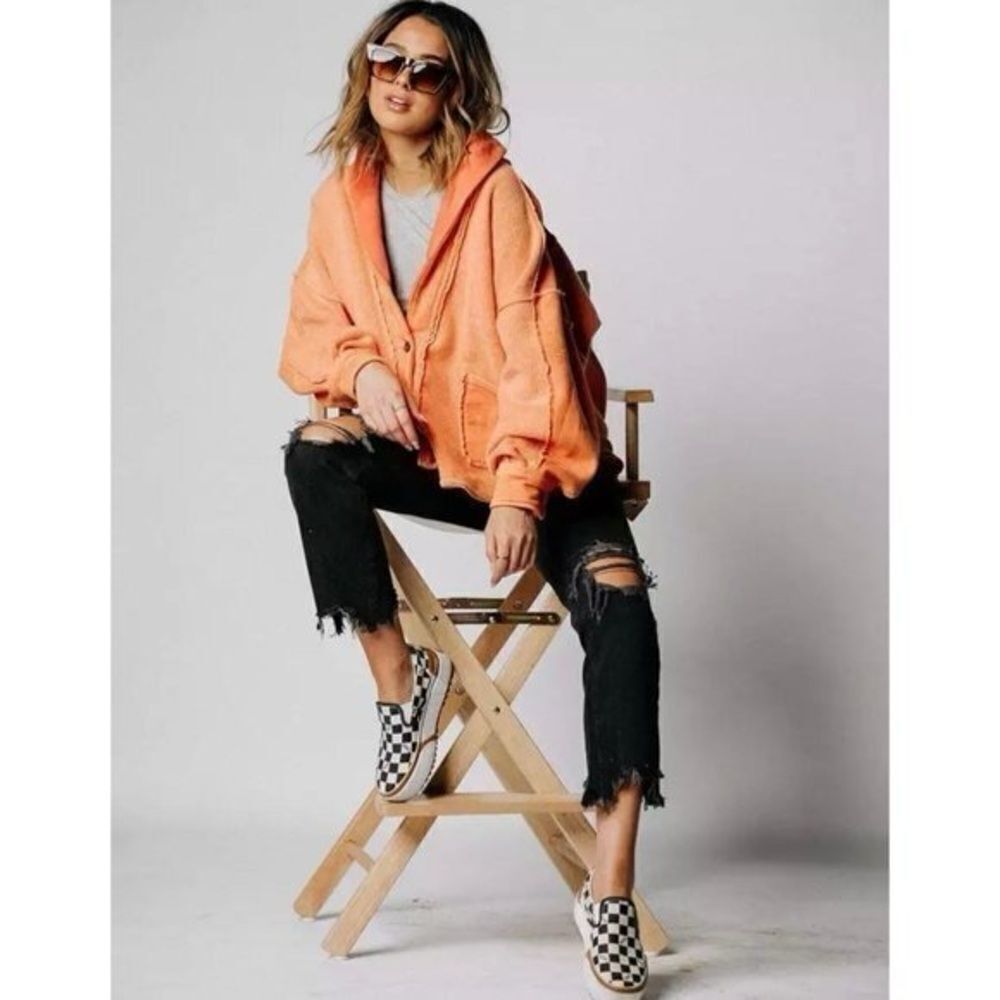Free people | Jordan oversized distressed Orange Women's Jacket | size medium